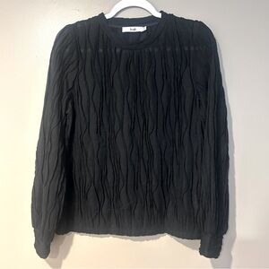 3/$25 b+ab textured semi sheer gothic black slouchy top